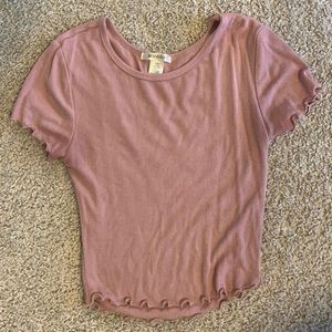 lettuce cut pink short sleeve